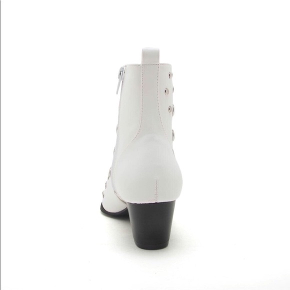 Mystique White Studded Ankle Booties - Picture 4 of 5